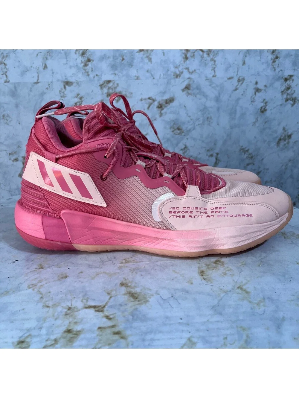 Adidas Dame 7 EXTPLY DOLLA Mens Size 16 Basketball Shoes Pink Athletic Sneakers